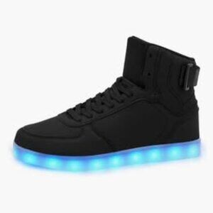 Unisex LED Light Up USB Rechargerable Fashion High Top Glowing Luminous Shoes 12